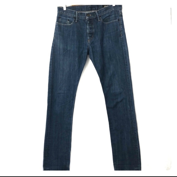 Them Atelier Button Fly Straight Leg Jeans 33 X 32 - Picture 2 of 9